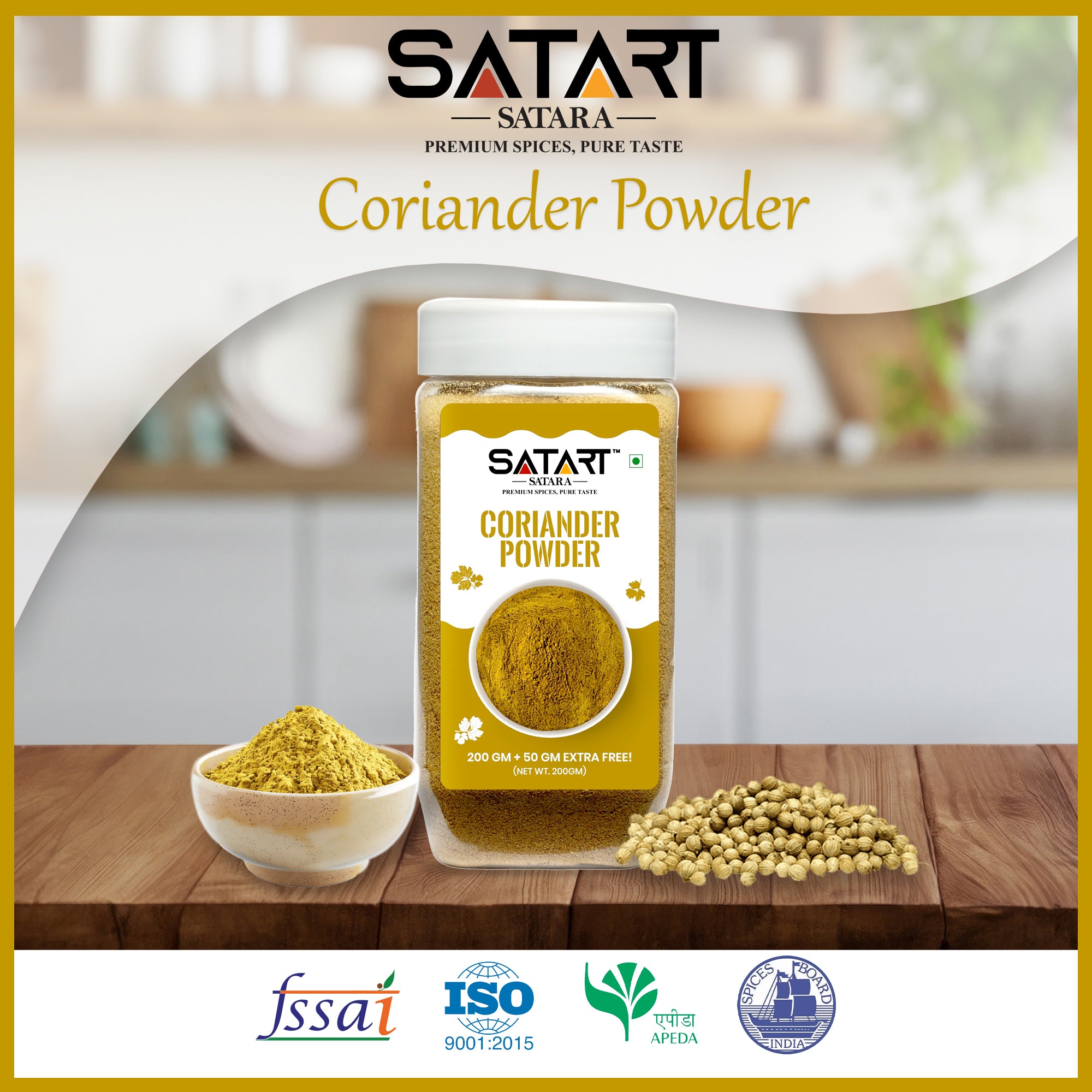 🌿 Satara Spices – Coriander Powder (25% Extra)