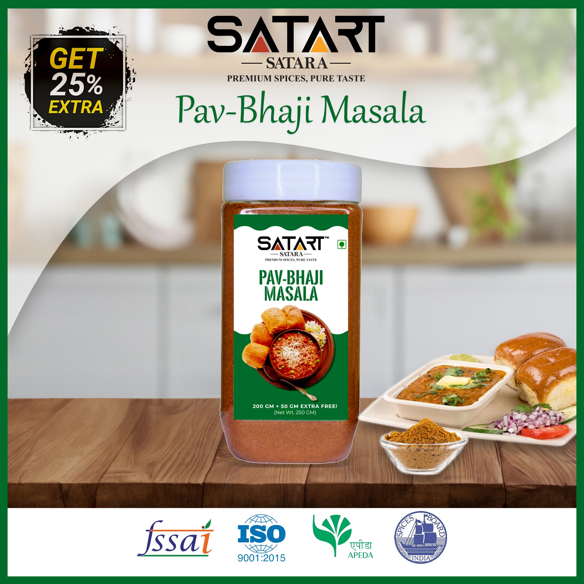 🍛 Satara Spices – Pavbhaji Masala (25% Extra)