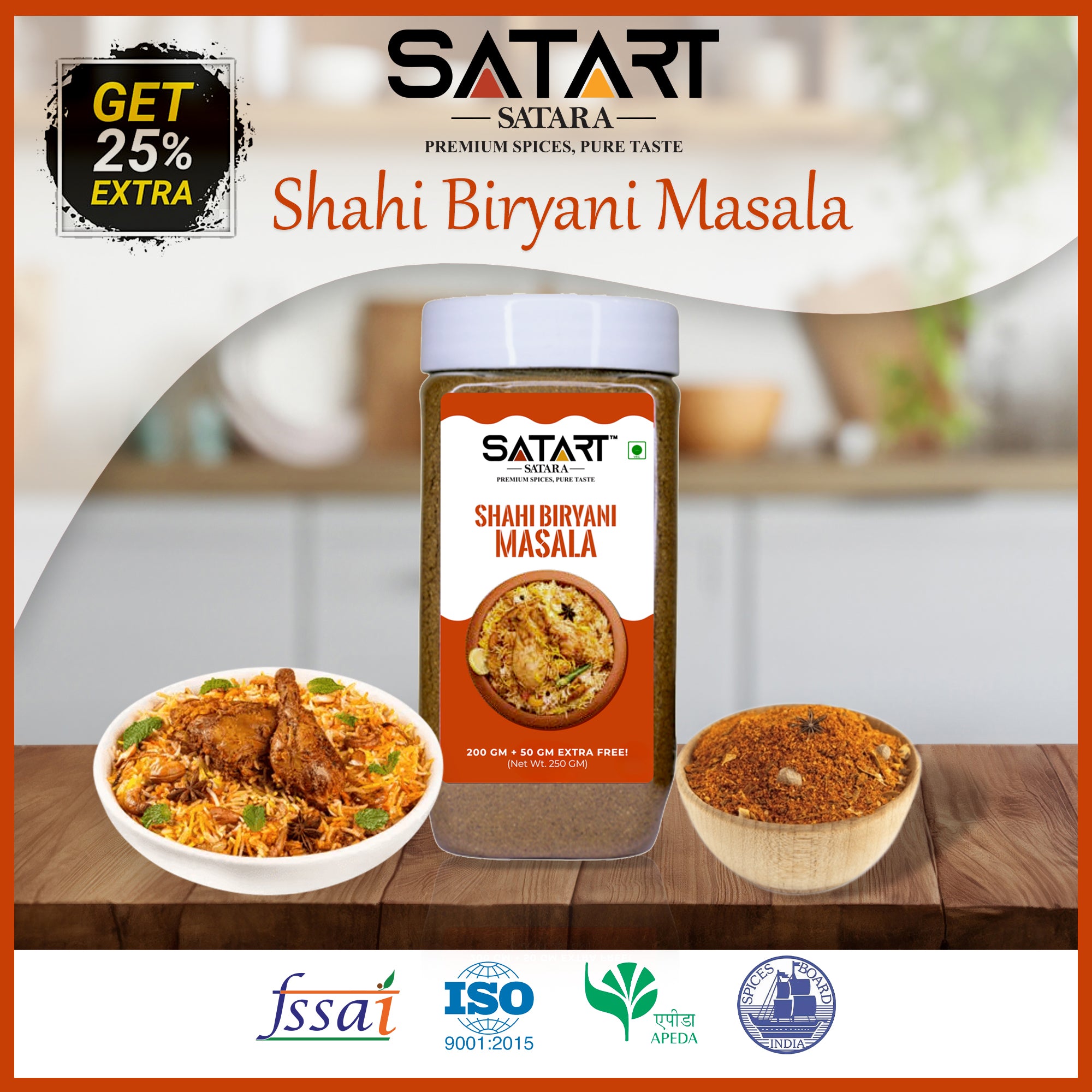👑 Satara Spices – Shahi Biryani Masala (25% Extra)