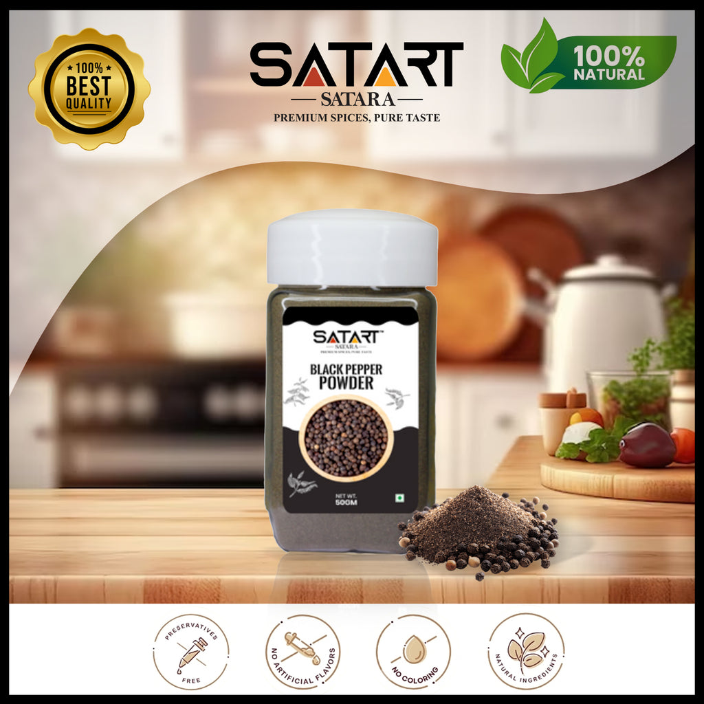 ⚫ Satara Spices – Black Pepper (25% Extra)
