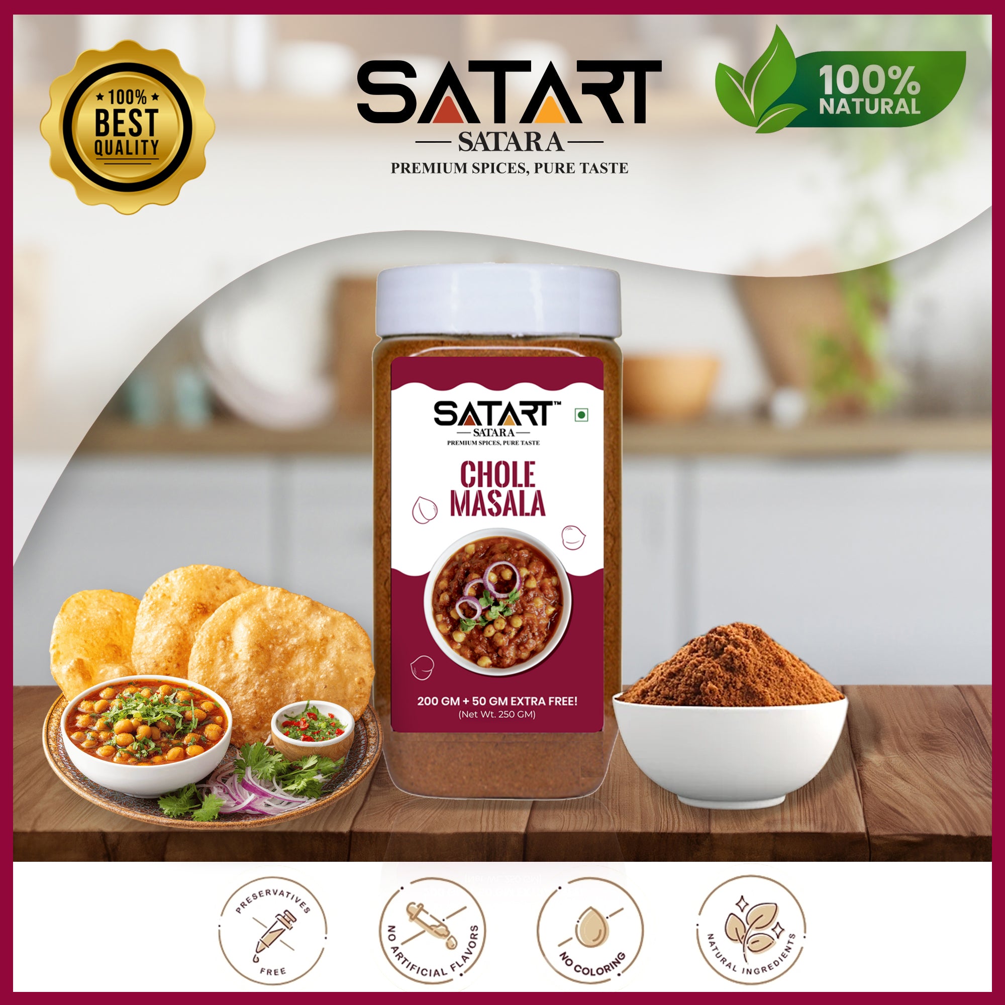 🫘 Satara Spices – Chole / Chanaa Masala (25% Extra)