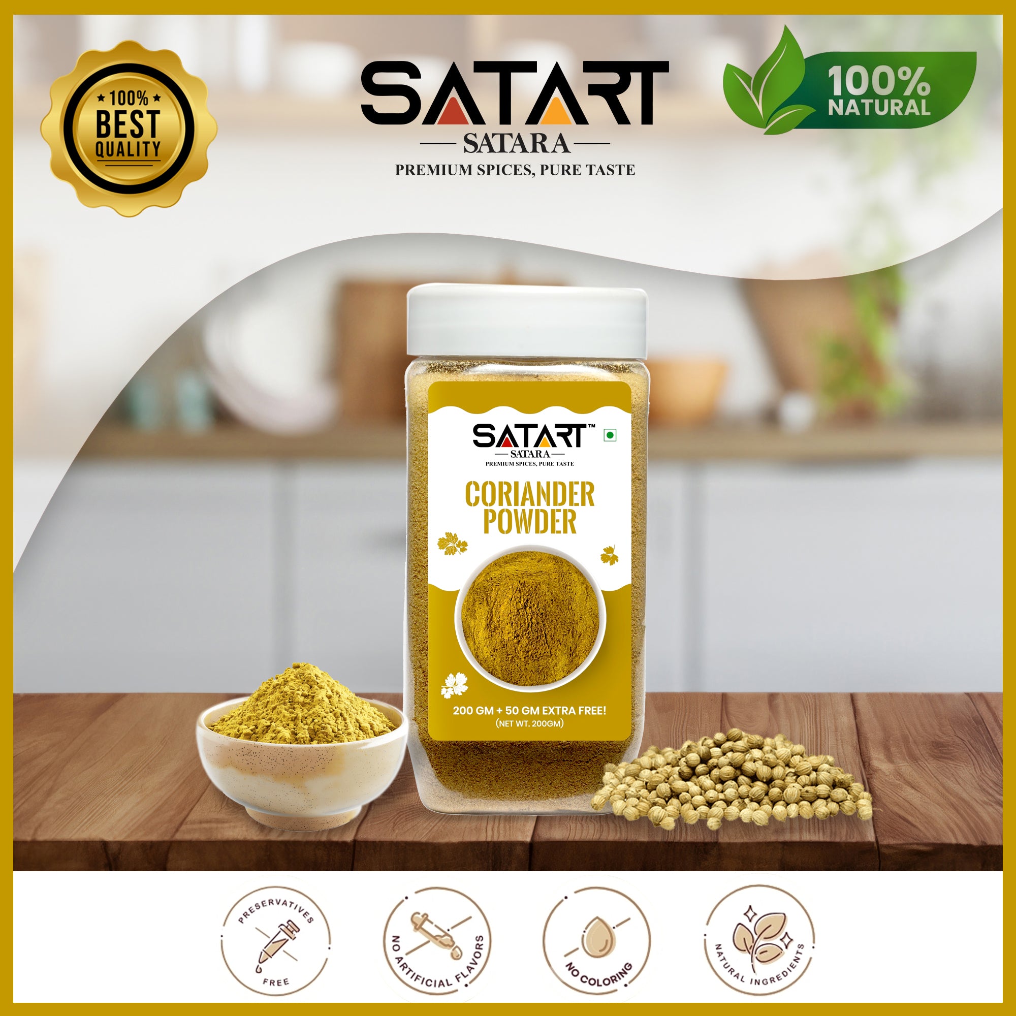 🌿 Satara Spices – Coriander Powder (25% Extra)