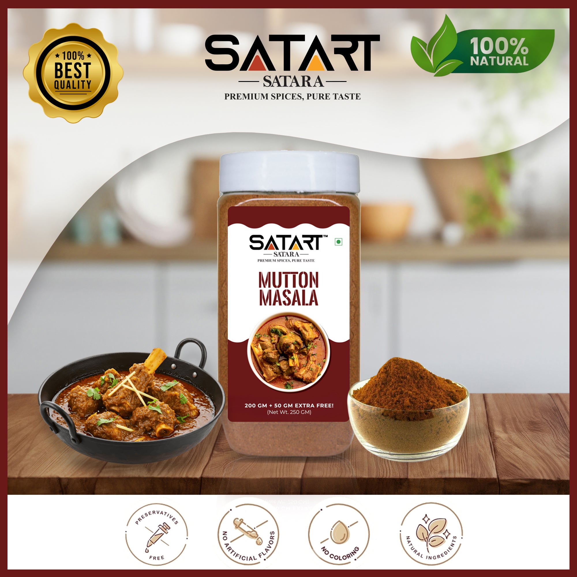 🥘 Satara Spices – Mutton Masala (25% Extra)