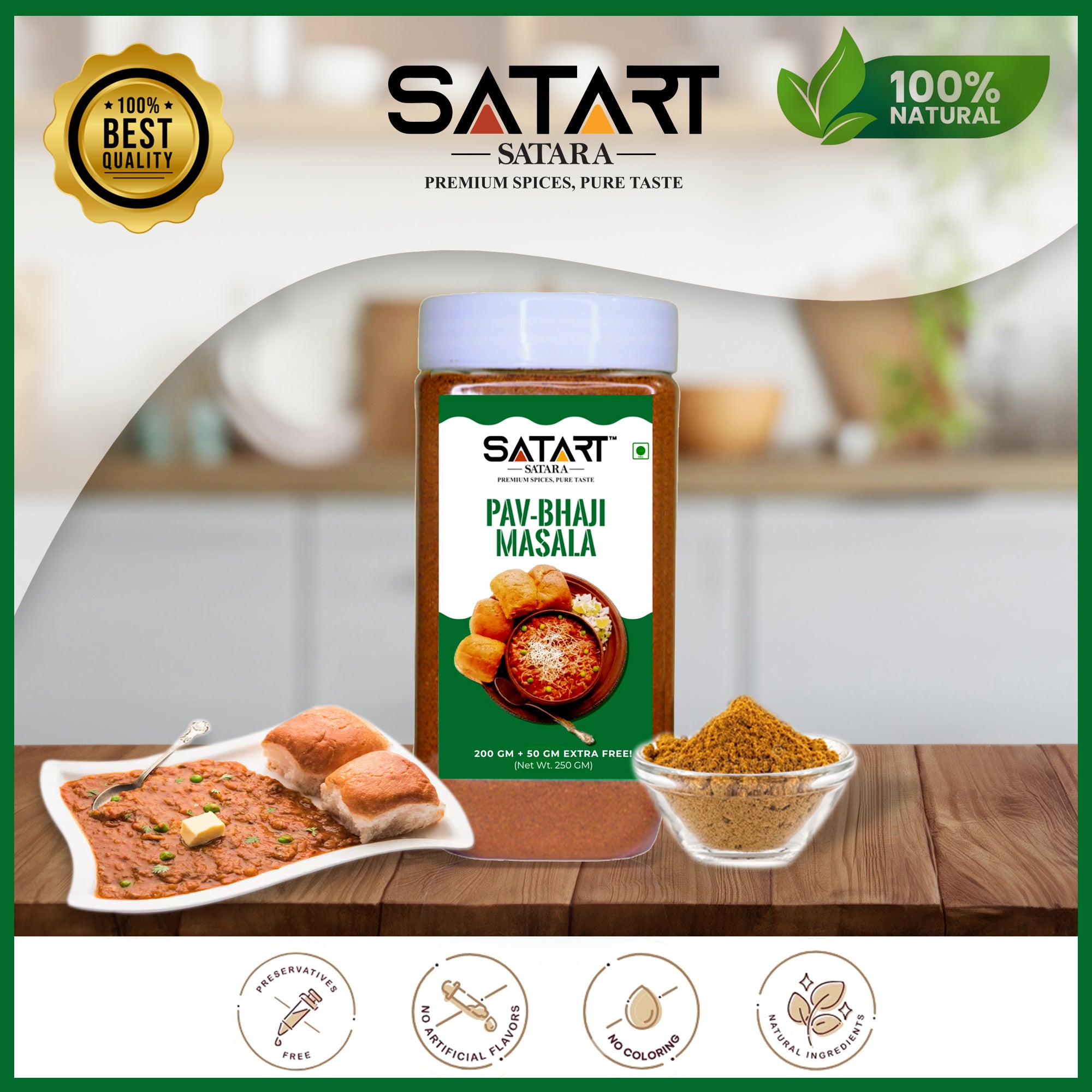 🍛 Satara Spices – Pavbhaji Masala (25% Extra)